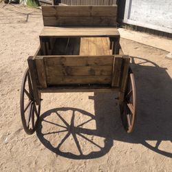 Custom Made Western Primitive Wood Rolling Wagon