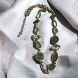 Vintage Gold Tone Abalone neclace, 70's, 
