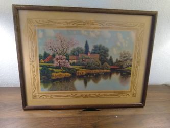Art Print - Cabin By Lake - George W. Drew