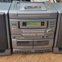 🎵 Vintage JVC Boombox CA-DW480U – Dual Cassette, CD Player, AM/FM Radio, Powerful Sound