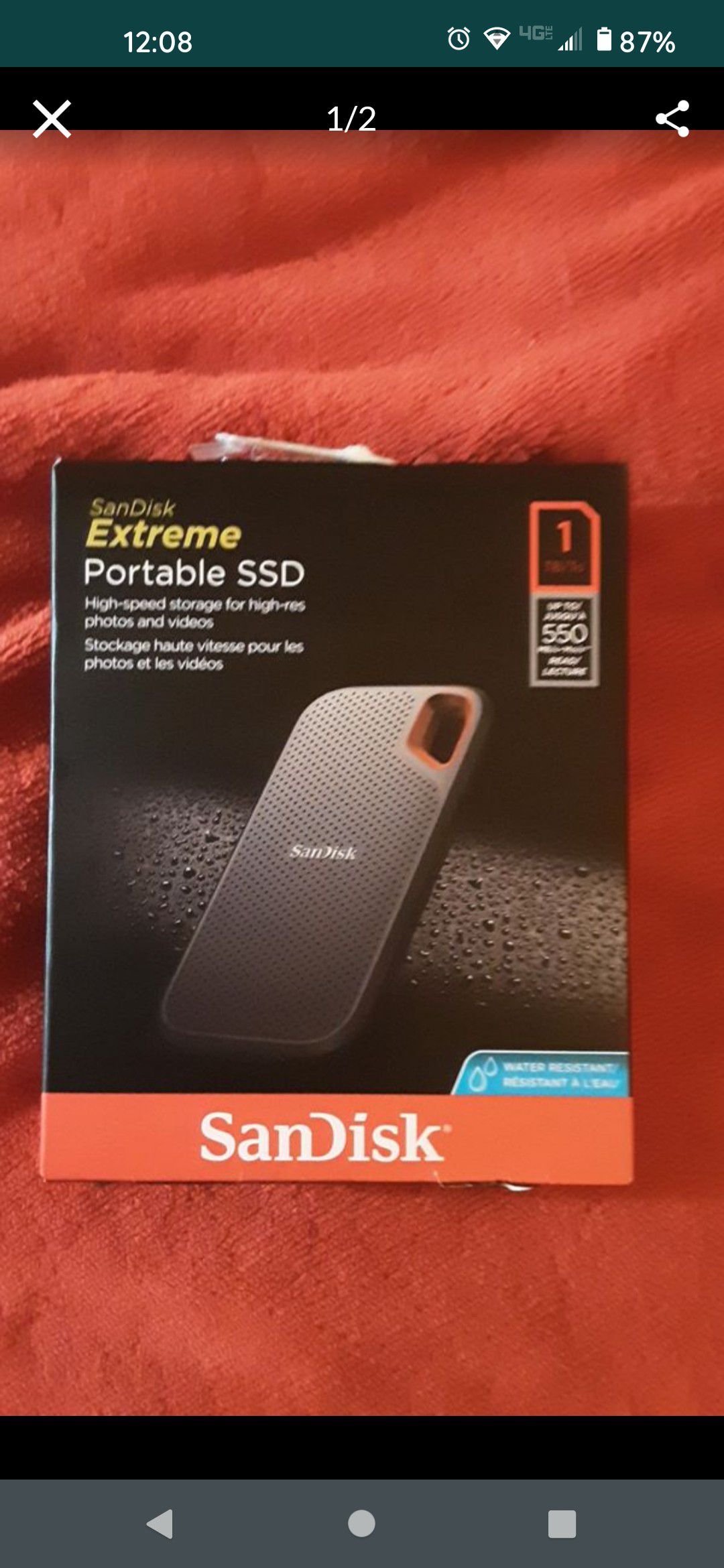 SanDisk Extreme Portable SSD **WATER PROOF**