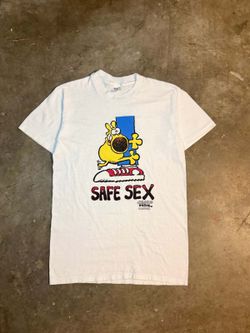 1990s Safe Sex Cartoon Tee (Medium)