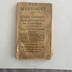 THE MARRIAGES OF COUFIN GERMANS
