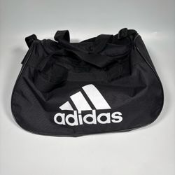 Adidas Duffel Bag Black White Logo Gym Sports Travel Carry On Shoulder Bag