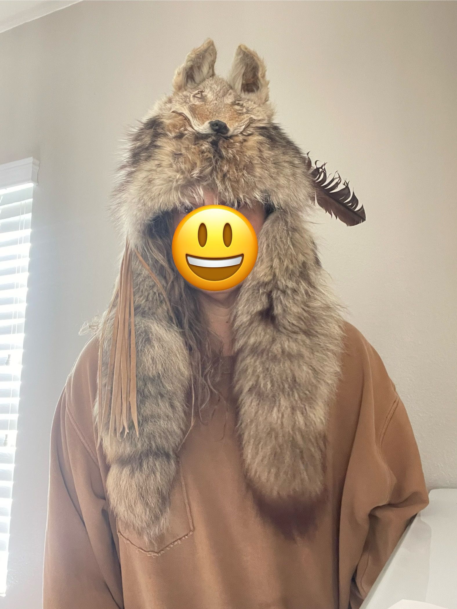 Real Coyote Fur/face Hat. 
