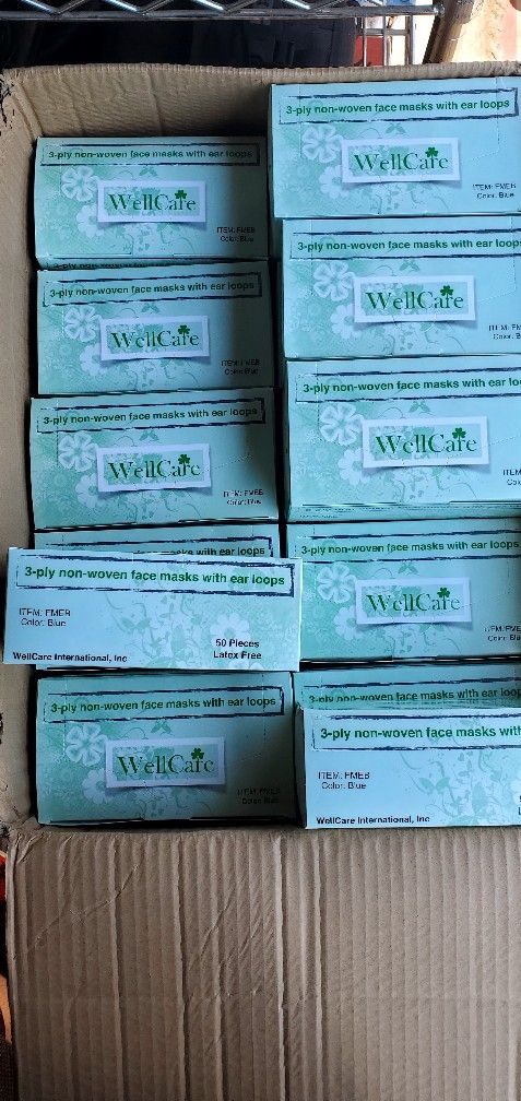 Blue 3 Ply Face mask 50 Pieces Per Box