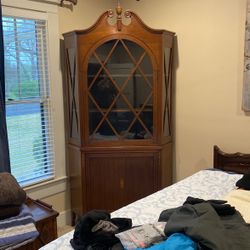 Duncan Phyfe Style Antique Corner Cabinet