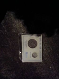 Old Chinese coins and half dollar silver and silver dime from 1941