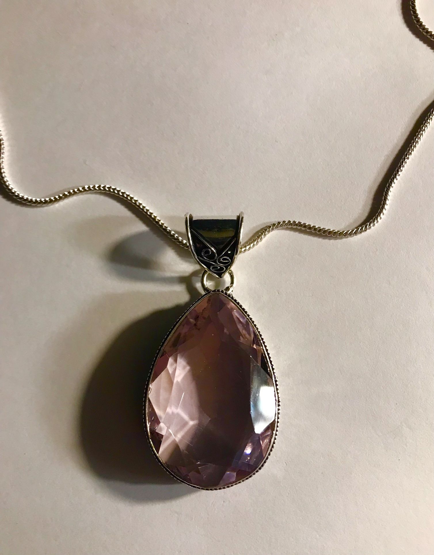 Kunzite 925 Sterling Silver Necklace