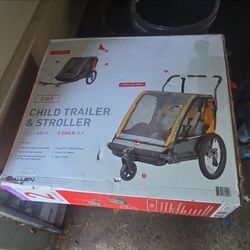 Allen 2 child 2 in 1 bicycle trailer and stroller