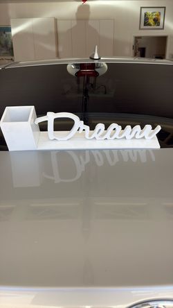 White "Dream" Decorative Word Sign with Shelf
