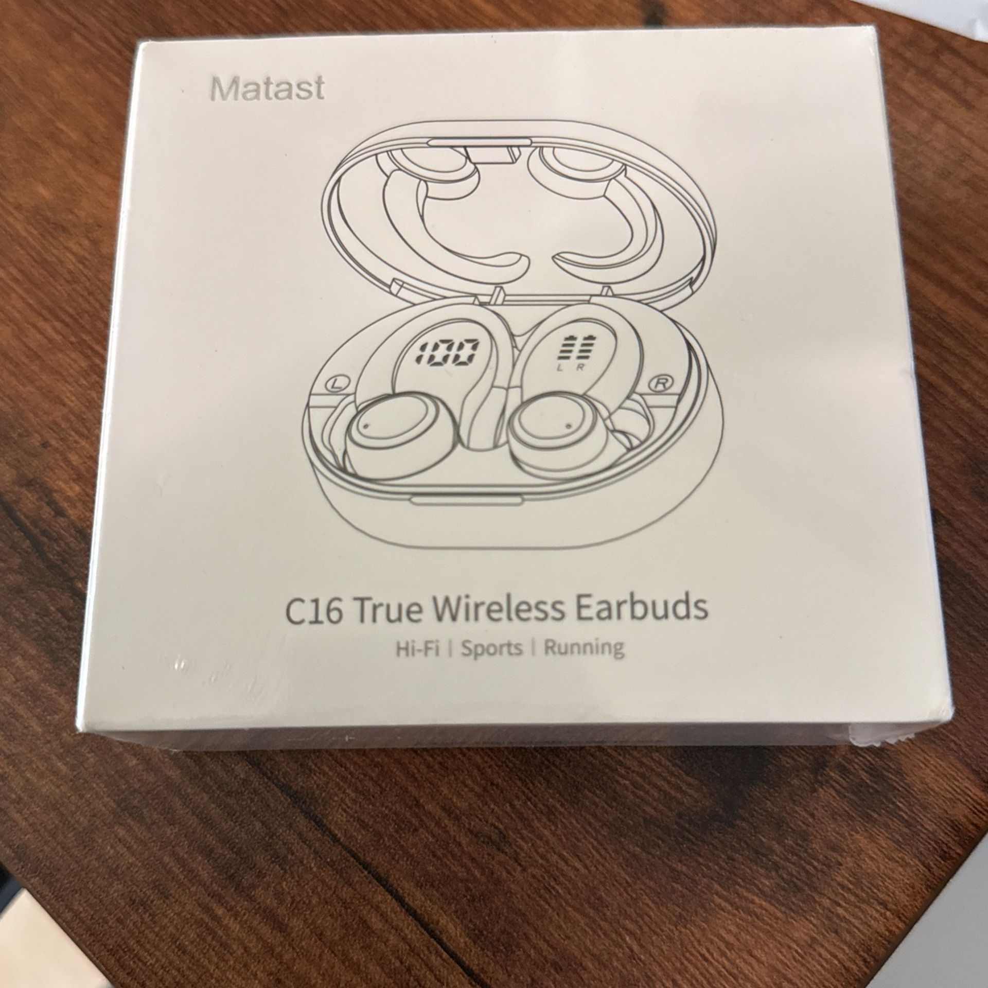 Wireless Earbuds Sports, Bluetooth Headphones 5.3, 50H Playback Over-Ear buds with 4 ENC Noise Cancelling Mic, Deep Bass Earphones with Earhooks, IP7