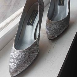 Silver Glittery Heels
