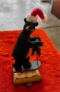 Black Bear Christmas Stocking Holder