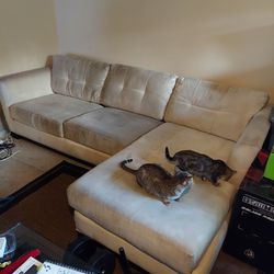 Free Corner L Shaped Microfiber Couch / Sofa