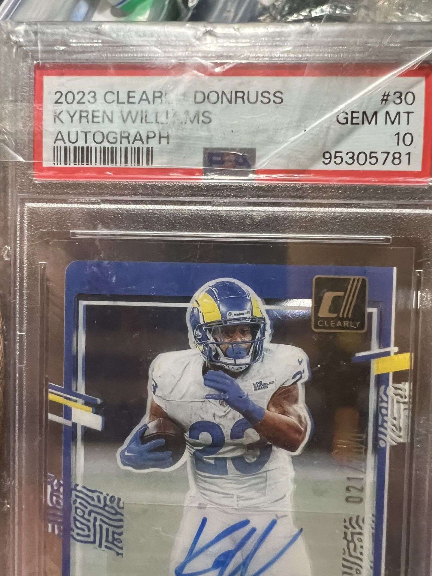2023 Clearly Donruss Kyren Williams /200 Autograph Gem Mt 10