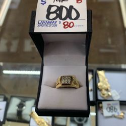 14k Men’s Diamond Dome Ring