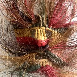 Vintage Mexican Straw Mask - 9" Height, 8" Wide - 4 Ounces