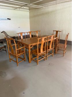 Solid wood table with 8 chairs