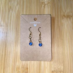 Handmade December Birthstone Dangle Gold Earrings – Turquoise