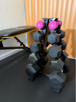 Dumbbells and rack