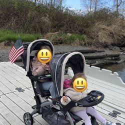 BabyTrend Sit And Stand Double Stroller Grey Magnolia