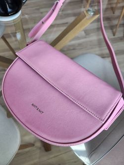 Matt & Nat RITH Vegan Vintage Saddle Bag, Quartz Pink, Crossbody Purse