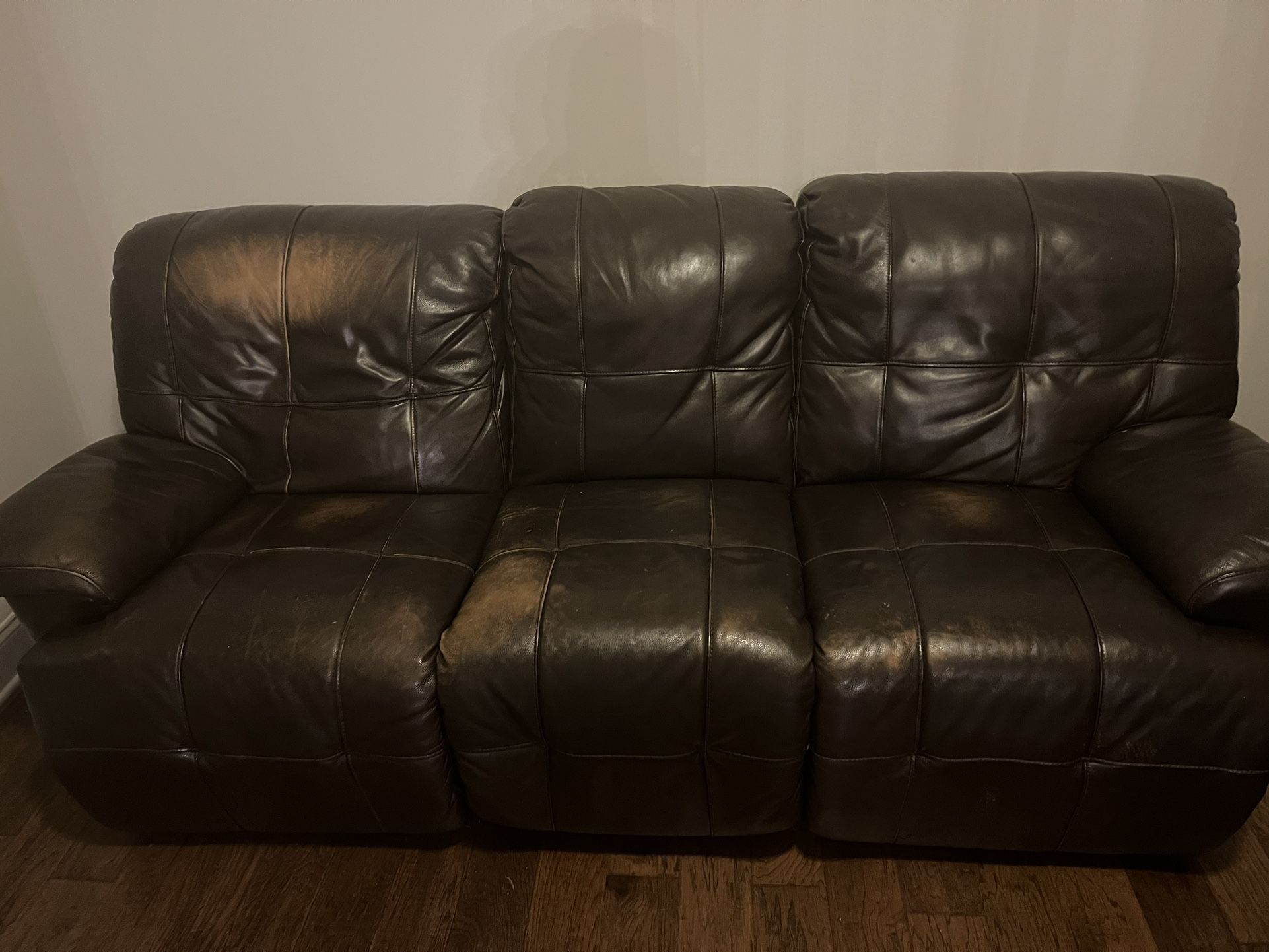 Brown Leather Recliner Sofa