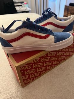 Vans shoes- red white and blue