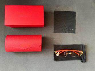 Cartier Rimless Sunglasses with Wood Temples