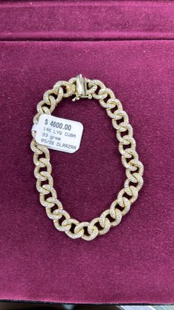 14K Gold Cuban Bracelet Length 8: 33 grams