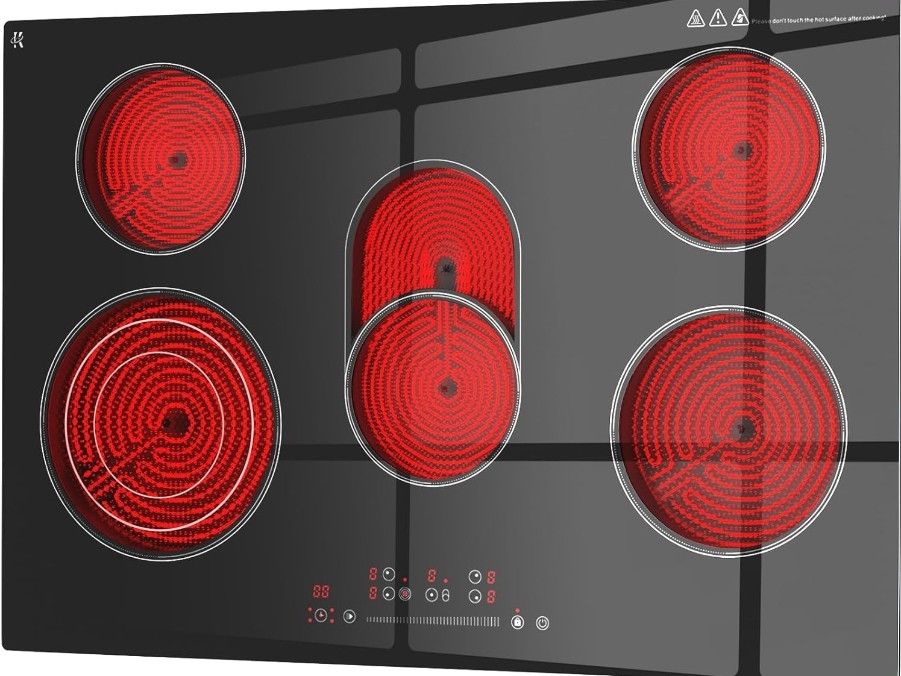 Electric Cooktop 30 inch 5 Burners, 8600W Built-in Electric Stove Top with Sensor Touch Control