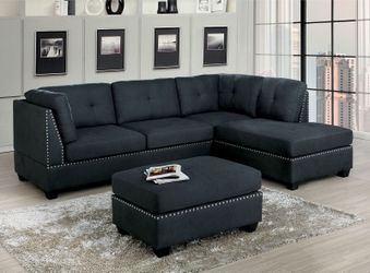 Sectional w Ottoman @Elegant Furniture