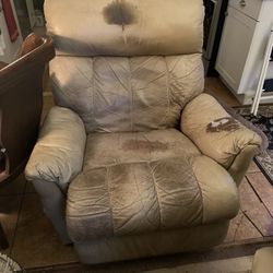 Leather Recliner Well Loved FREE