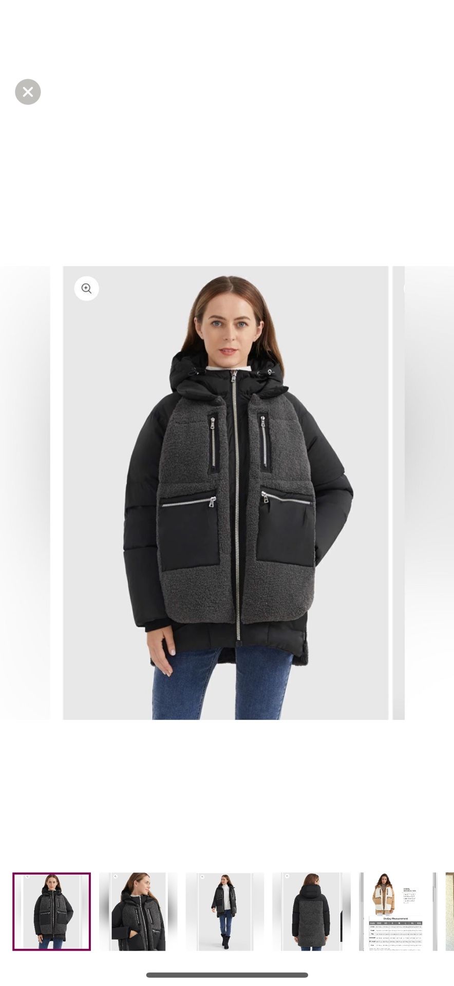 Orolay 092 Universe O-Lab Fuzzy Fleece Puffer Down Jacket Sz- Xs