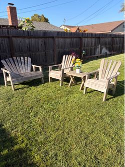 4 Piece Wood Patio Set