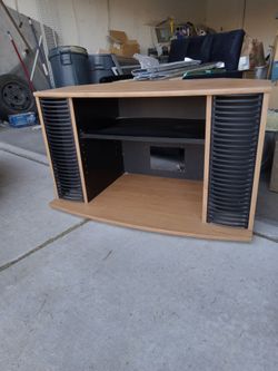 Wood TV Stand with Media Storage