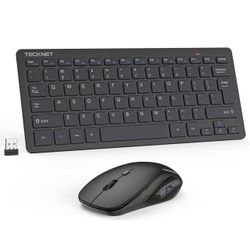 Wireless Keyboard and Mouse Combo, Mini Cordless Computer Keyboard and Mouse Set 2.4GHz