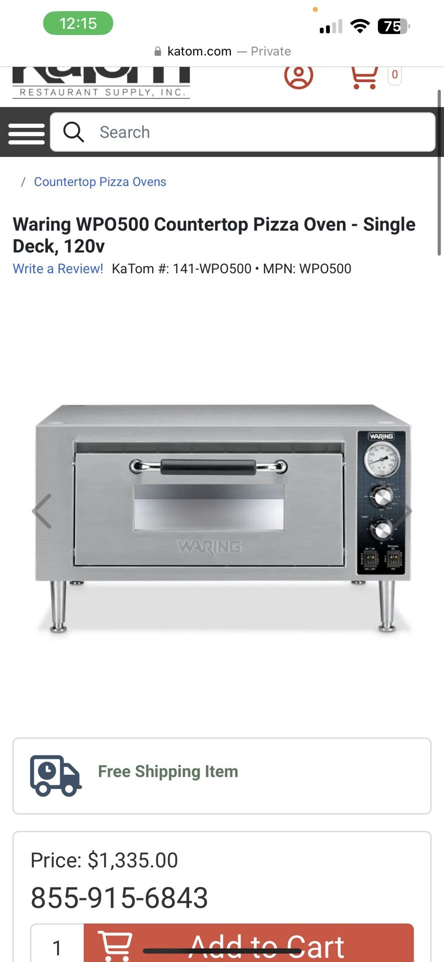 Waring WPO500 Countertop Pizza Oven - Single Deck, 120v for Sale in  Phoenix, AZ - OfferUp