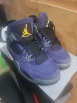 Air Jordan 4 Purple Suede Sneakers