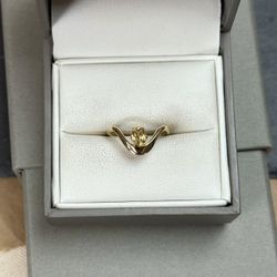 14K Yellow Gold Citrine Chevron Ring