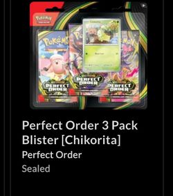 Perfect Order 3 Pack Blister [Chikorita] Perfect Order Sealed