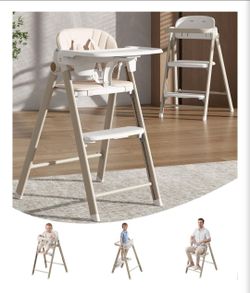 Foldable Baby High Chair to Toddler Tower, Kids Step Stool, Toddler Chair
Convertible Highchair for Babies Toddlers, Adjustable Height&Footrest, 5-Poi