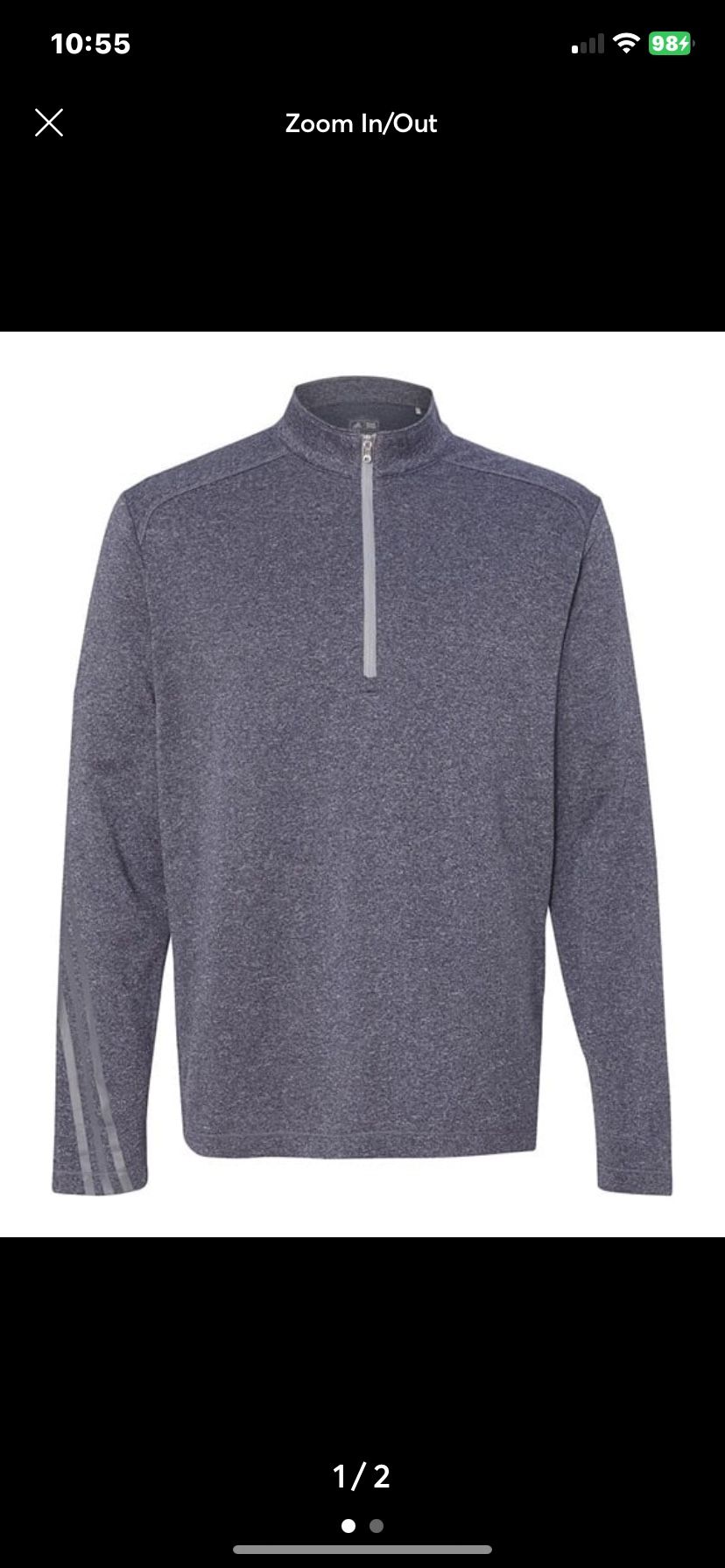 Adidas Golf Heather ¼ Zip Jacket A274 Men’s Small – BRAND NEW