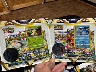new sealed Pokemon TCG Brilliant Stars 3-Pack Blister Set
