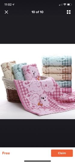Cartoon Bear Bath Towel Cotton Face Towel Strong Water Absorption Compressed Soft Towels for Kids $15 or best offer