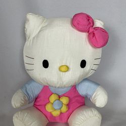 Hello Kitty Nylon Plush Vintage 1994 Doll Toy Rare Pink White Excellent Shape
