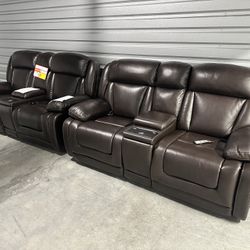 2  Double 2 Seater Power Recliner -Brown