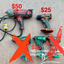 Drills Milwaukee/ metabo/ ridgid