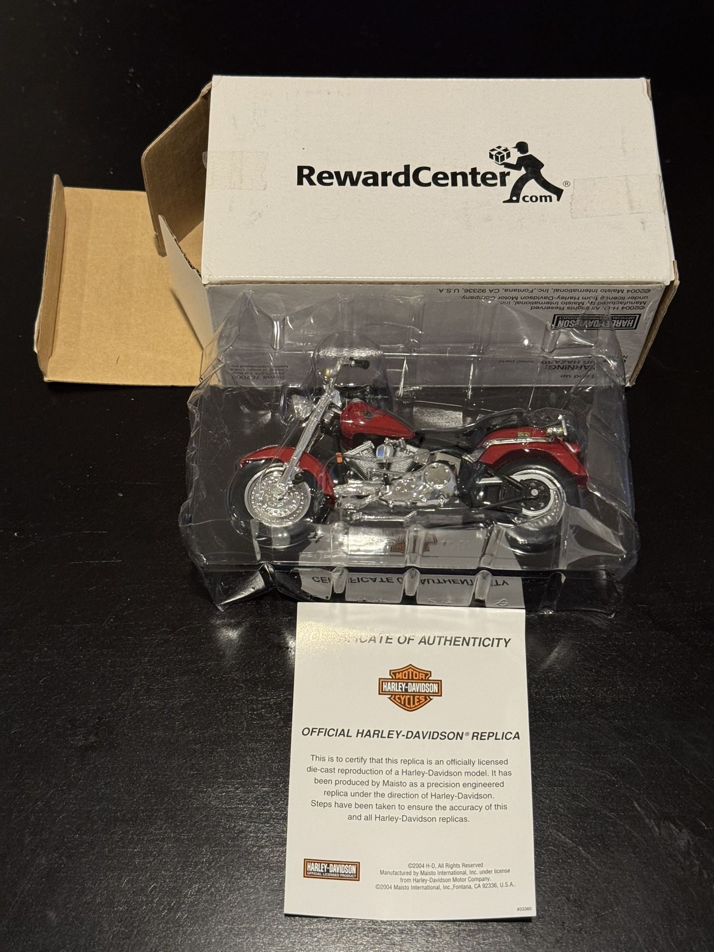 Maisto Harley Davidson Fat Boy Mororcycle Red